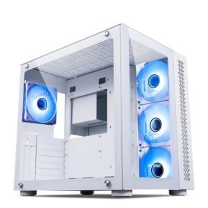 Ant Esports Crystal Mini-Tower Gaming Cabinet - White