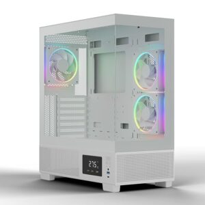 Ant Esports Crystal X3 LCD Mid-Tower Gaming Cabinet - White