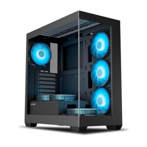 Ant Esports Crystal X7 ATX Gaming Cabinet with Type-C - Black