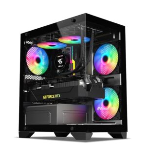 Ant Value Tempered_Glass CV200 Mid-Tower Gaming Cabinet - Black